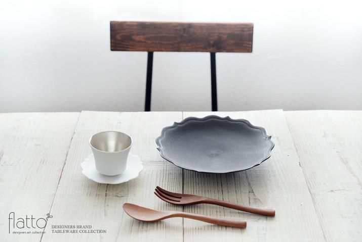 木下和美｜白磁銀彩カップ＆ソーサー（フラット）｜作家のうつわ通販