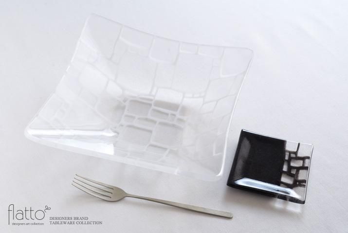 サブロウ｜角深鉢（大a・白）｜ガラス｜作家のうつわ通販｜和食器