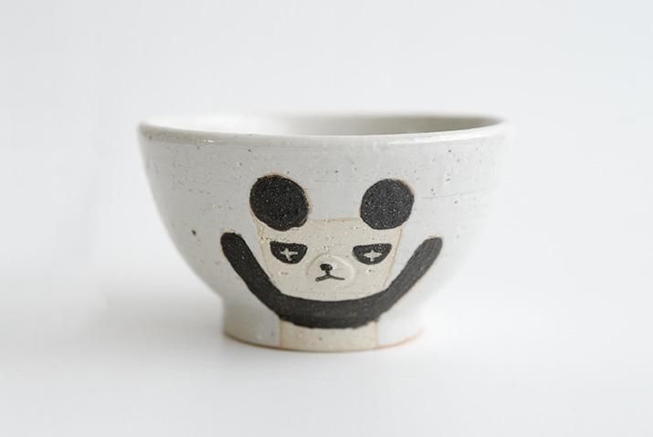 パンダ絵柄の陶器製茶碗 パンダ 茶碗 ご飯茶碗 かわいい 動物柄 日本製 磁器 食洗機 電子