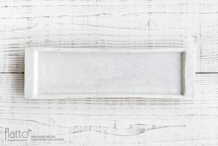 安福由美子｜貫入長方リム皿｜作家のうつわ通販｜和食器セレクト