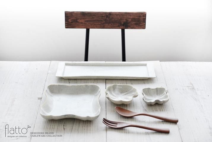 安福由美子｜貫入長方リム皿｜作家のうつわ通販｜和食器セレクト