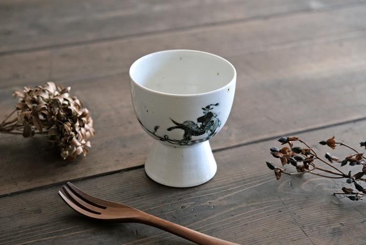 松本郁美｜灰釉 高足杯（唐人）｜作家のうつわ通販｜和食器セレクト