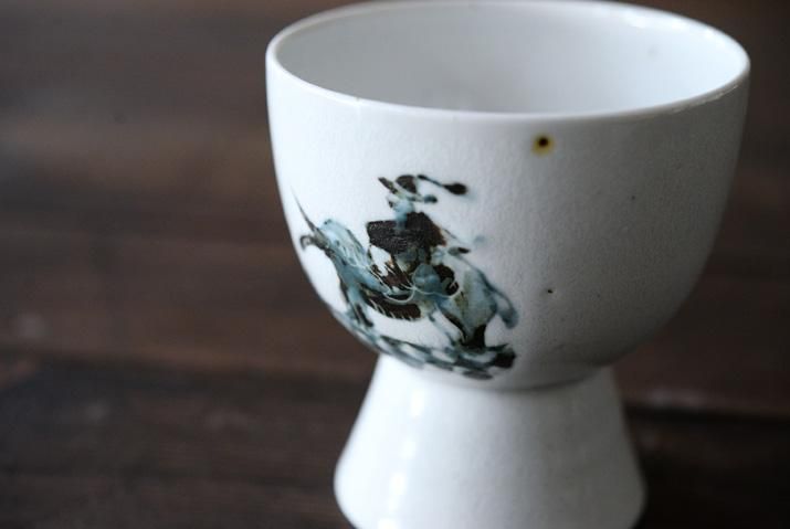松本郁美｜灰釉 高足杯（唐人）｜作家のうつわ通販｜和食器セレクト