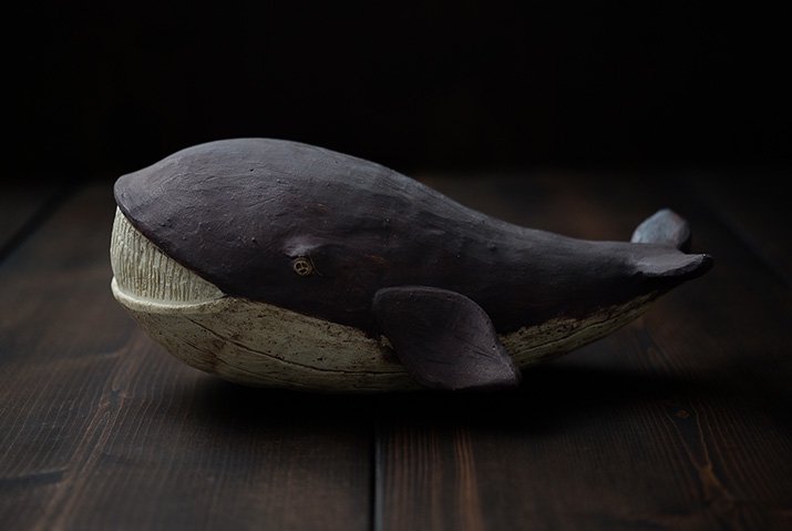 木製 クジラのオブジェ - 彫刻・オブジェ