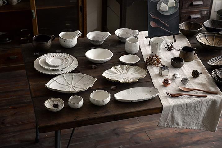 器のしごと　村上　直子 マーガレットプレート (中) 4枚セット 器のしごと 村上 直子 マーガレットプレート (中) 4枚セット 村上直子