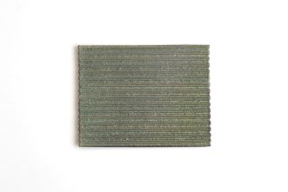 福井亜紀｜緑砂 凹凸板皿（19×15）