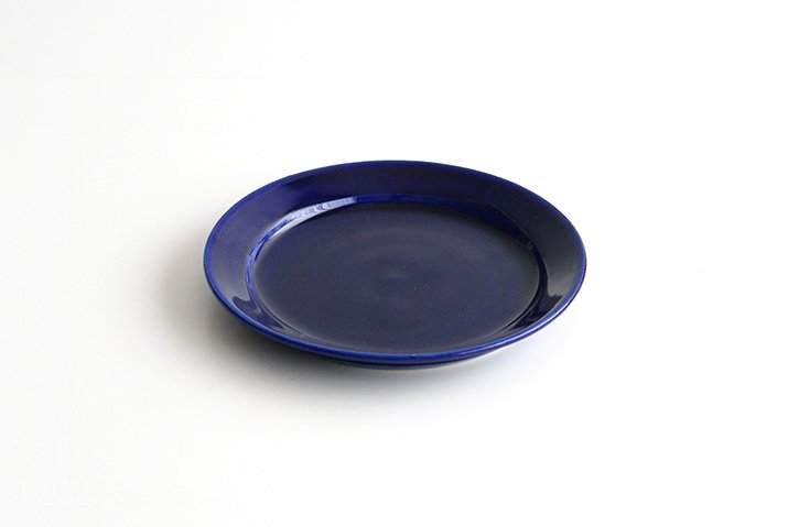 高橋燎（つちこねる製陶所）｜瑠璃釉 リム皿18cm-03