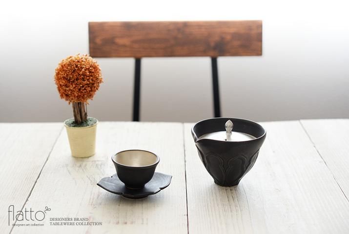 和食器 黒釉銀彩注器 作家「木下和美」