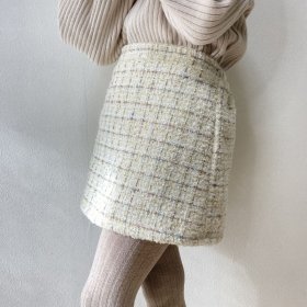 Tweed skirt 2col