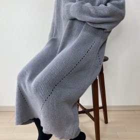 Gray knit one-piece