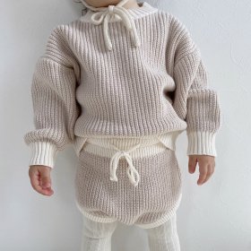 BABY beige knit SETUP