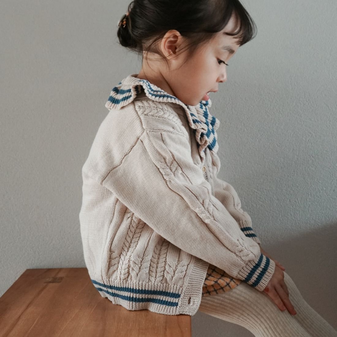 Frill Line COTTON KNIT cardigan