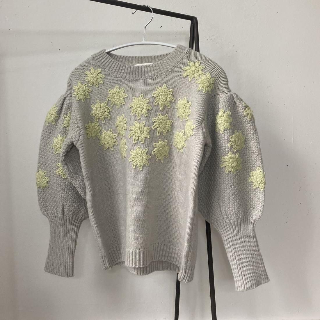 OTONA/GrayYellow knit 10-1