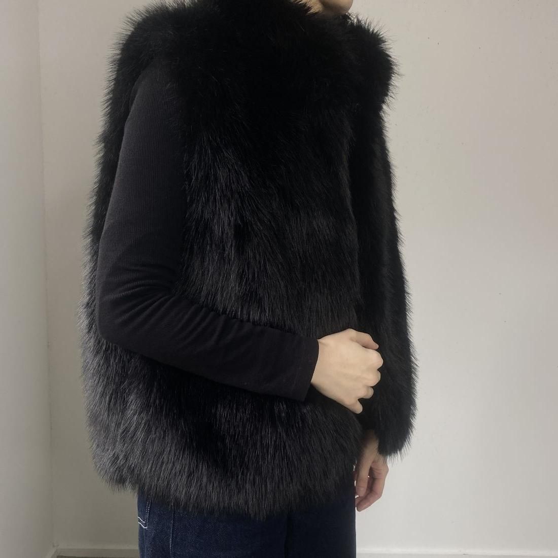 OTONA/ middle fur vest 11-3