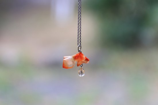 Origami Jewelry 有澤悠河 作 「金魚」 ネックレス各色 - 岐阜の山から