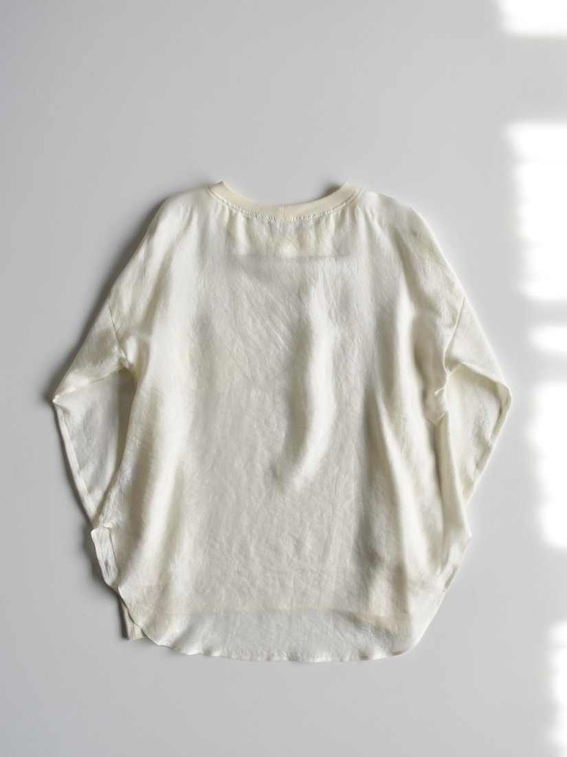 uryya（ユライヤ）・silk rib tops [white] | しなやかな手織りの絹を