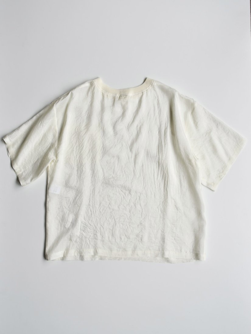 袖丈22cmuryya ユライヤ　シルクTシャツ　Silk T-shirt 白　ホワイト