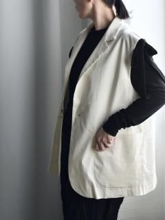 Honnete  Sleeveless Short Coat Jacket  [natural]