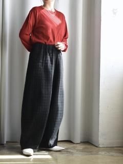 <img class='new_mark_img1' src='https://img.shop-pro.jp/img/new/icons14.gif' style='border:none;display:inline;margin:0px;padding:0px;width:auto;' />Honnete   Low clotch easy pants  [shadow check]