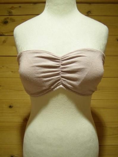 Horizontal Line Strapless Bra Top Pink ヘンプ素材のウエアやバッグならoromina オロミナ