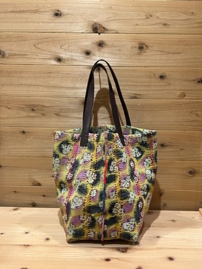 bunai Cotton KANTHA Bag Large Yellow - ヘンプ素材のウエアやバッグならOromina ｜ オロミナ