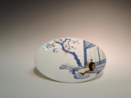 十二代酒井田柿右衛門／染錦初代画額皿 SAKAIDA Kakiemon 12th