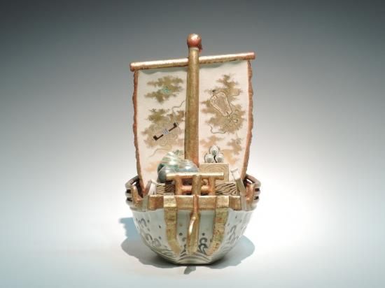 楠部彌弌/色絵寶舟置物 KUSUBE Yaichi / Iroetakarabune 楠部彌弌/色絵寶舟置物 KUSUBE Yaichi / Iroetakarabune