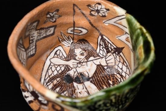 【名品❗】【上作品❗】 酒を呑む男の人形　陶器製　羽織りが海鼠釉　窯元産地不詳 c817680076c56141bb6737c4683ea4