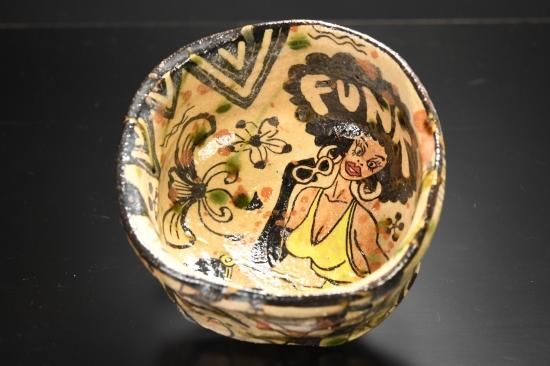 陶展】深見文紀/弥七田漫画織部ぐい呑116 FUKAMI Fuminori 陶展】深見文紀/弥七田漫画織部ぐい呑116 FUKAMI Fuminori