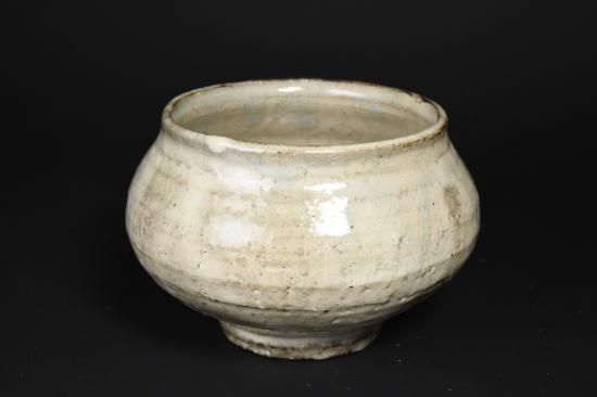 陶芸家岡部嶺男粉引塩筍茶碗茶盌抹茶碗岡部美喜識箱加藤唐九郎