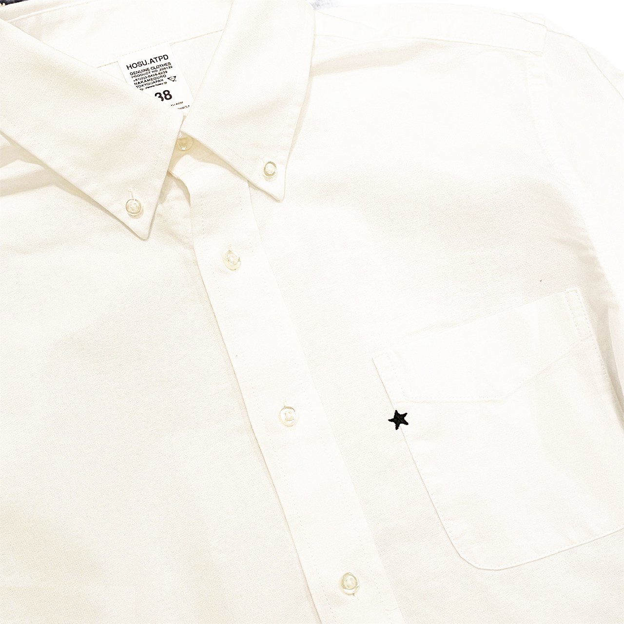 SALE 30%OFF HOSU オックスフォードシャツ(星刺繍)/ホワイト - HOSU NAKAMEGURO ONLINE STORE