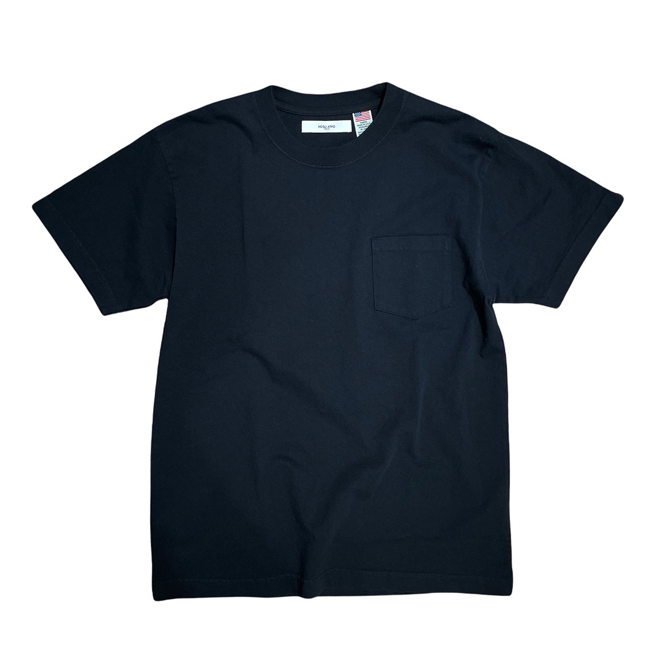 HOSU USAコットンポケットTシャツ (ブラック)
