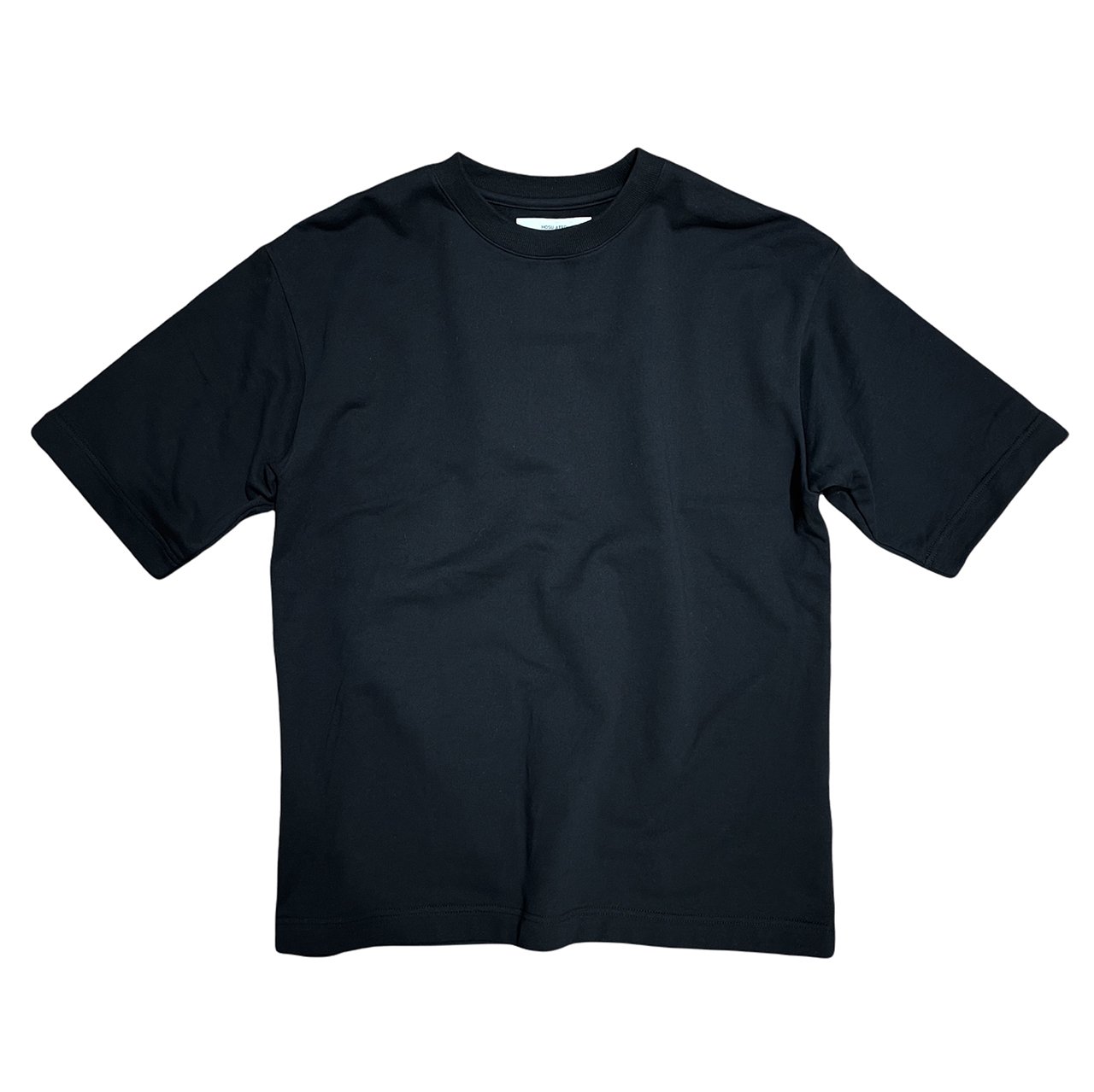 HOSU ストレッチミニ裏毛ワイドTシャツ (ブラック)