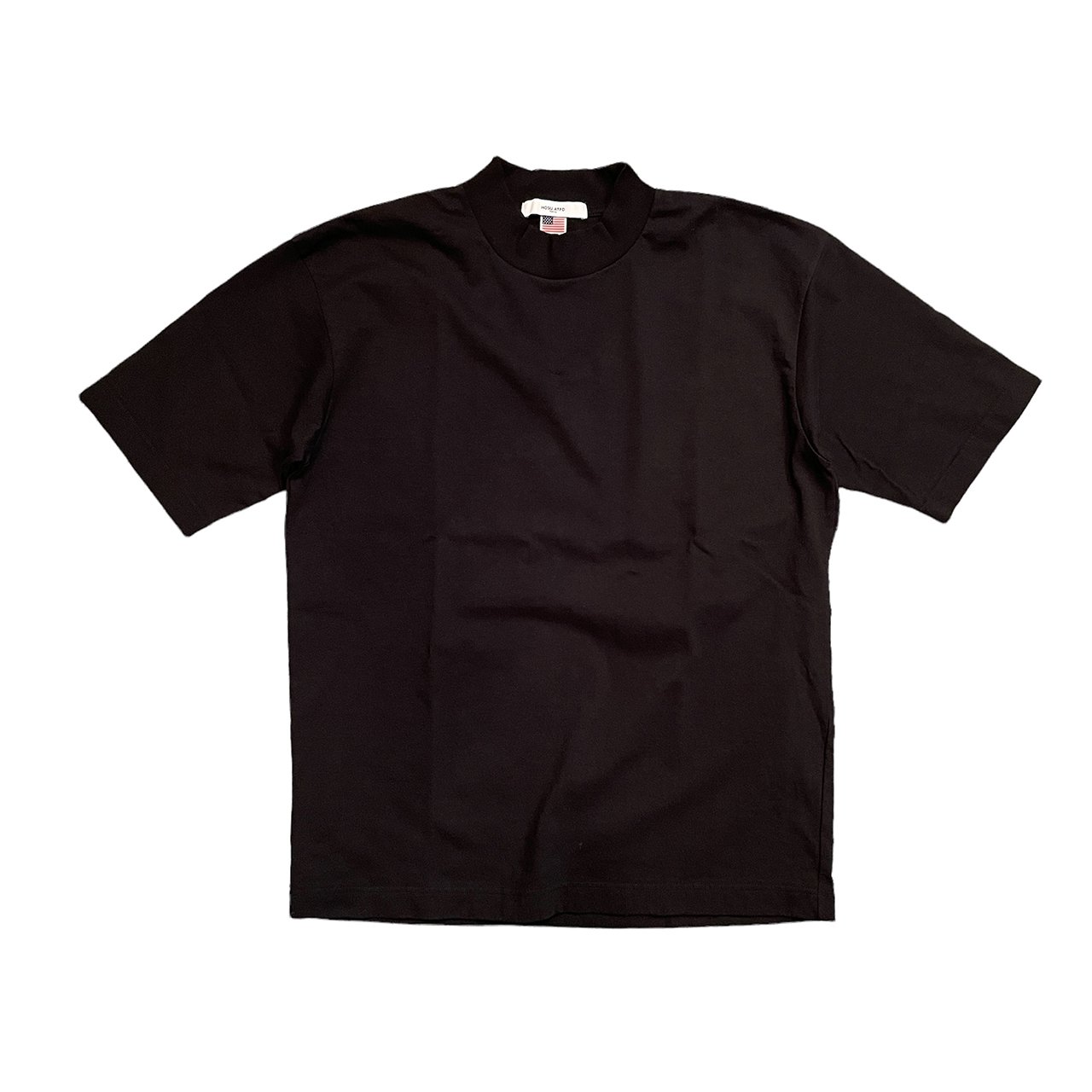 HOSU USAコットンモックネックTシャツ/ブラック