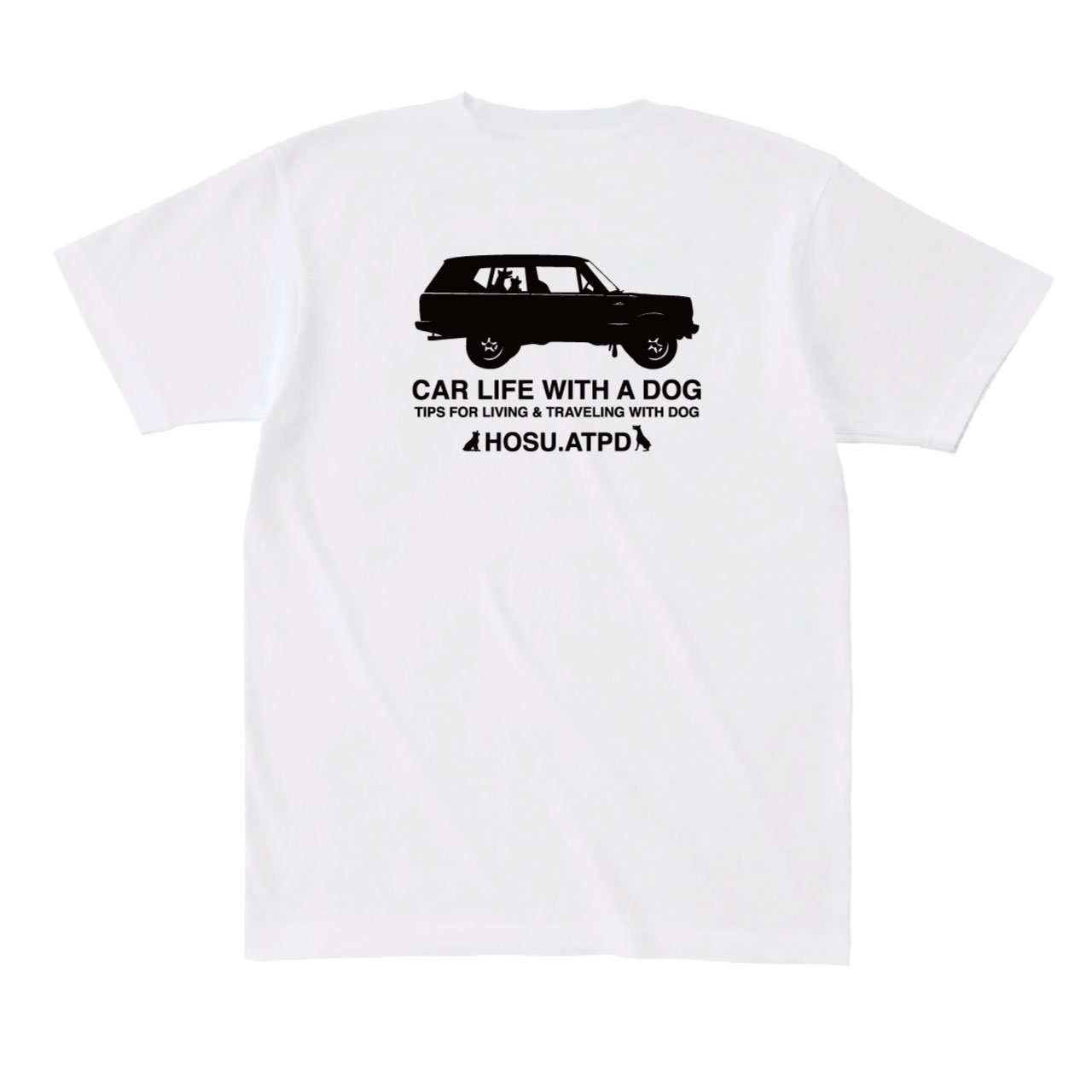 HOSU CAR LIFE WITH A DOGバックプリントポケットTシャツ/ホワイト - HOSU NAKAMEGURO ONLINE STORE