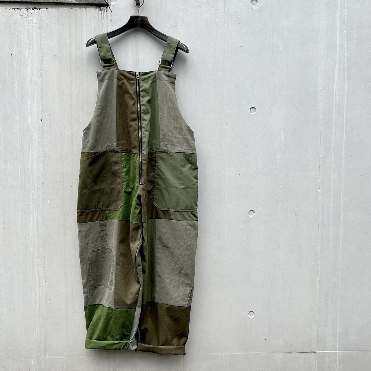 HOSU(RE:DRESS) PATCHWORK FARMER OVERALLS / OLIVE