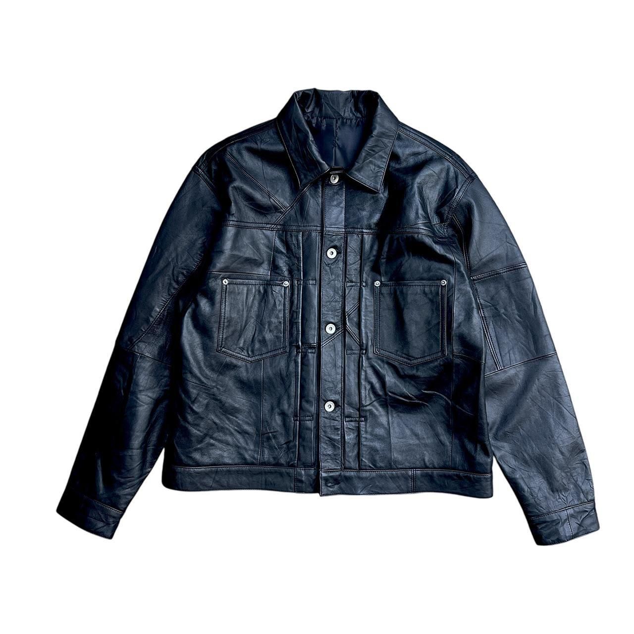 HOSU(RE:DRESS) DECONSTRUCTION LEATHER JACKET (DENIM JACKET TYPE)
