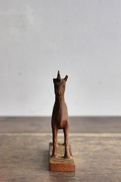 アンティーク　馬木彫り　ビンテージ  レア France馬の木彫 - アンティーク・古道具・暮らしの雑貨店 京都