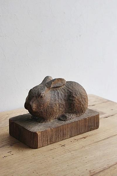 日本 古道具木彫 うさぎ - アンティーク・古道具・暮らしの雑貨