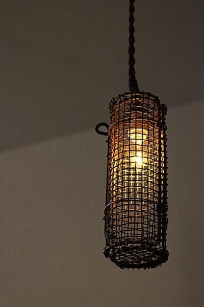 originalペンダントランプ網籠 - アンティーク・古道具・暮らしの雑貨