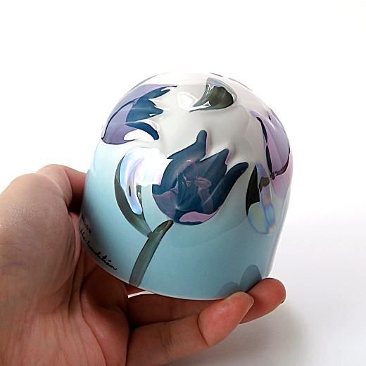 ARABIA]廃盤ヘルヤ蓋付きポットチューリップ水色