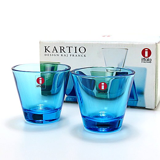 イッタラ カルティオ 廃盤 コバルトブルー ペア 美品 - グラス/カップ
