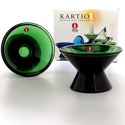 廃盤｜iittala｜Kartio｜キャンドルホルダー｜濃いグリーン - トコトコ