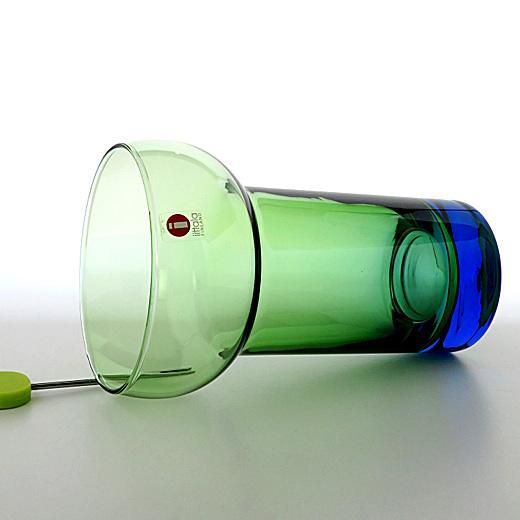 廃盤｜iittala｜RONDO｜ガラス製ベース｜ライム×ブルー - トコトコKプラス