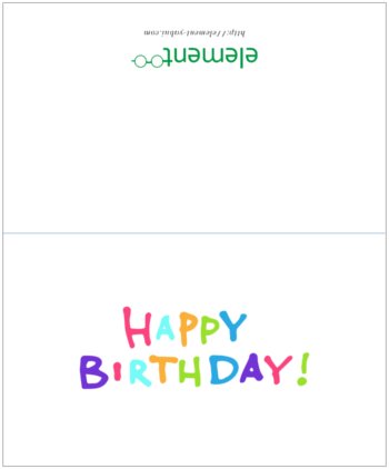 Happy birthday(誕生日おめでとう)メッセージカードの外側