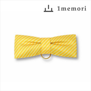 【1memori】CuCu ribon Stripes (Yellow)｜ヒトメモリ・キュキュリボン・ストライプ (イエロー)｜メガネケース,メガネポーチの商品画像