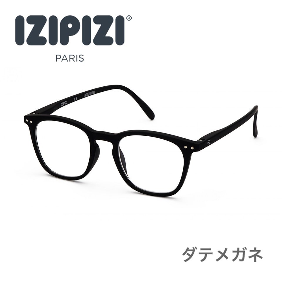 IZIPIZI(イジピジ/シーコンセプト) 伊達メガネ#E ブラック | ウェリントン