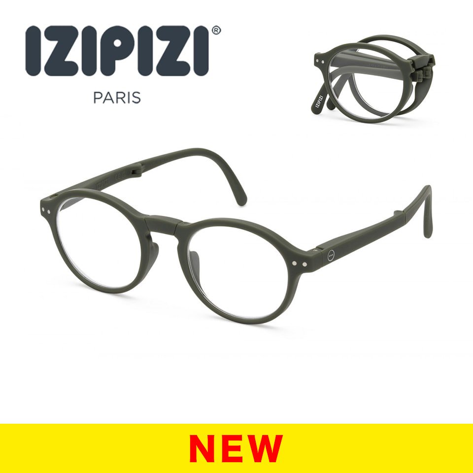IZIPIZI(イジピジ)のコンパクトでお洒落な折畳み老眼鏡(カーキグリーン)