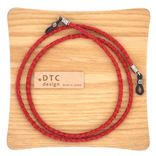 【DTC design】glasses code GL16 (red)｜ディーティーシーデザイン・国産 四つ編みレザーコード (レッド)｜栃木レザーグラスコードの商品画像