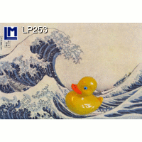 【L.M. Kartenvertrieb】LP-253 Postcards (HOKUSAI-WAVE WITH RUBBER DUCK)｜LMカード,ポストカード,北斎｜レンチキュラー,ドイツの商品画像
